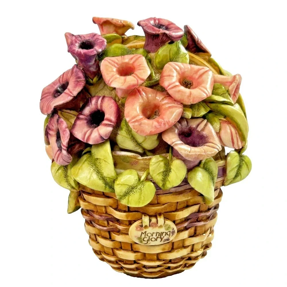 Harmony Kingdom Longaberger Morning Glory Basket Trinket Box 2000 Limited Ed - Picture 2 of 16
